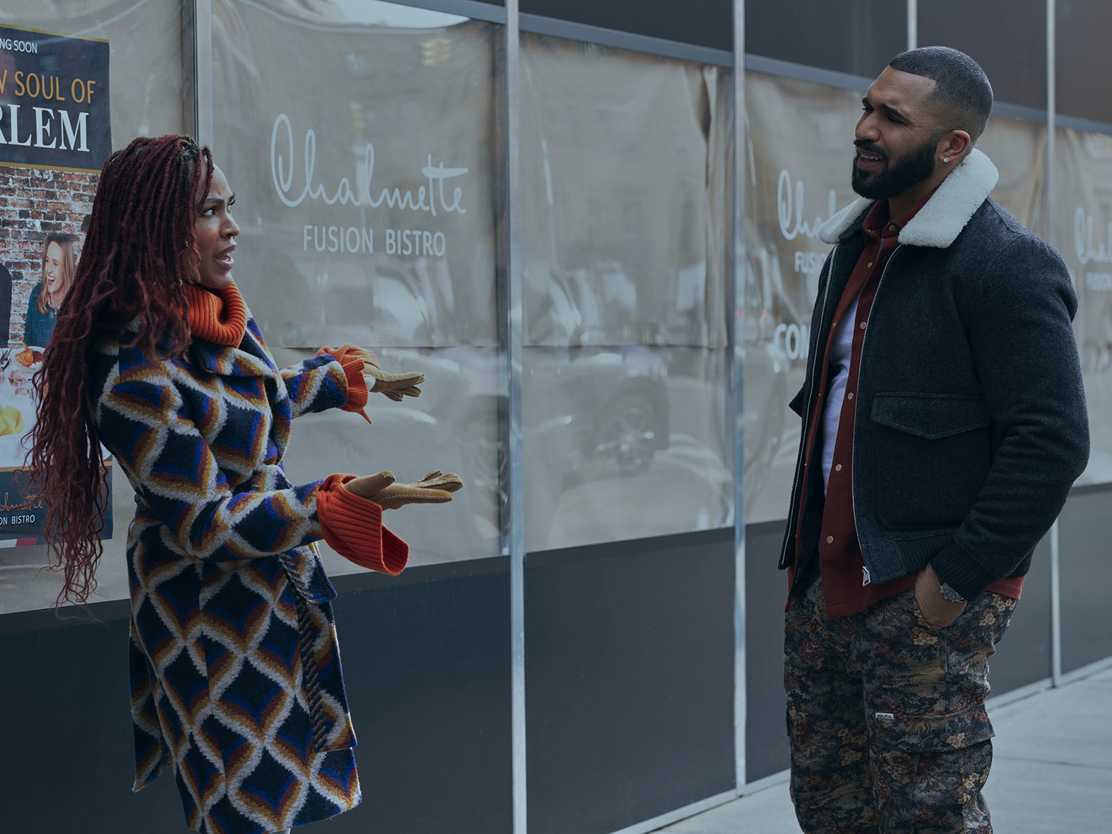 Meagan Good and Tyler Lepley in Harlem (2021, Prime Video)