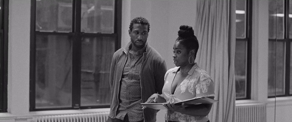 Film still from THE FORTY-YEAR-OLD VERSION (2020), actors, filmmakers, artist feedback
