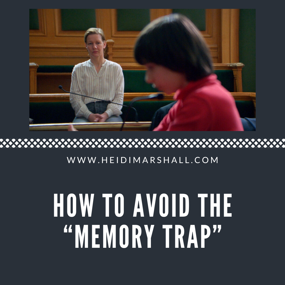 Still from film ANATOMY OF A FALL, mother watching child testify, acting tips